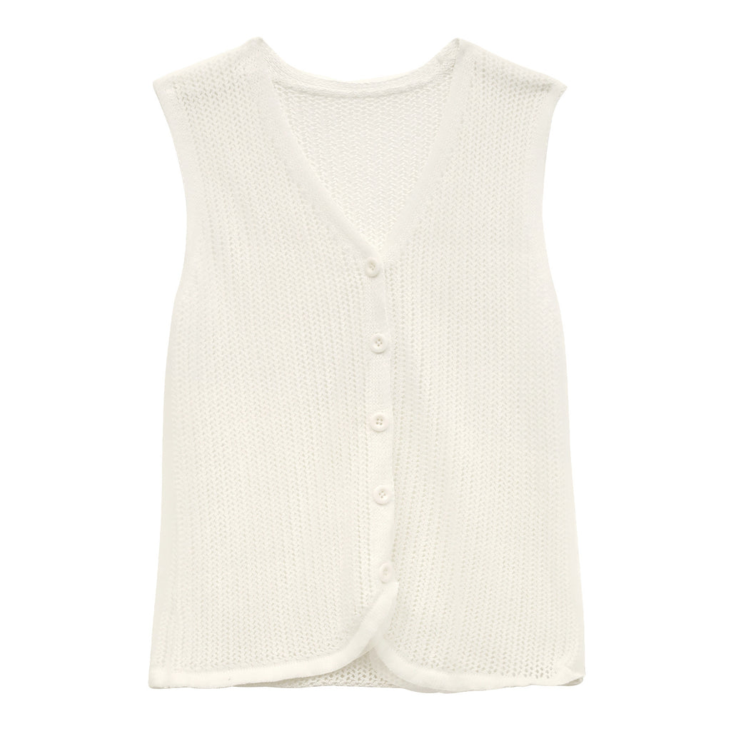 Silk Mesh Knit Wool Vest