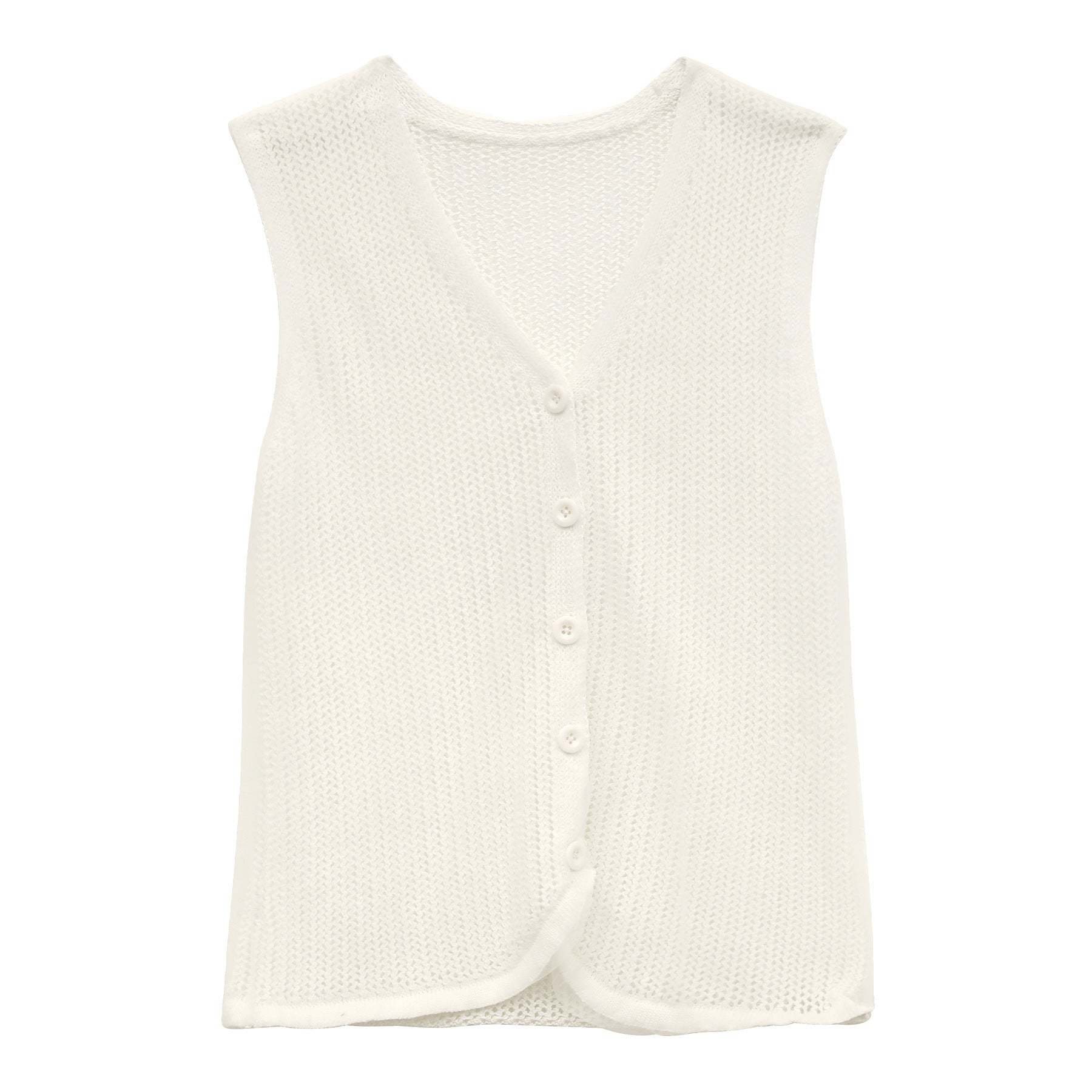 Silk Mesh Knit Wool Vest