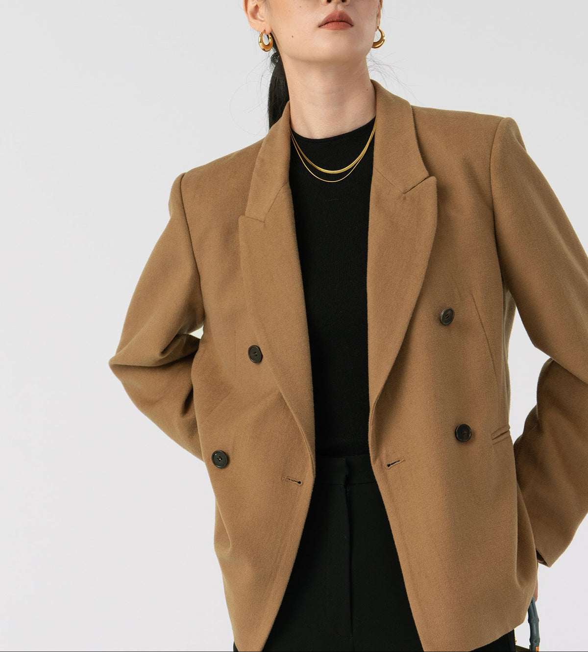 Single-Sided Lining Double-Breasted 50% Fine Wool Suit