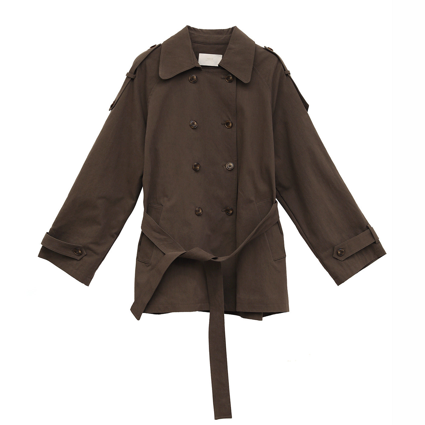 Double-Breasted Lapel Mid-Length Trench Coat
