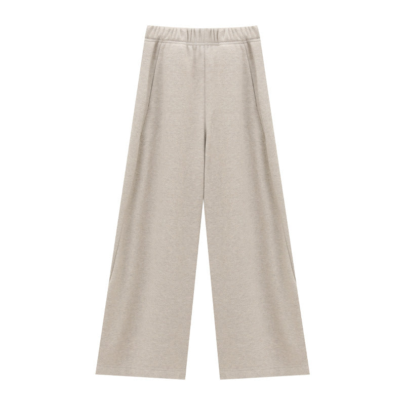 Straight-Leg Elastic Waist Versatile Sweatpants