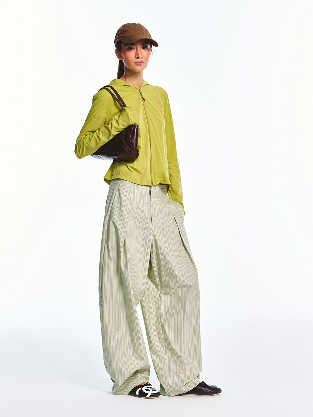 Breathable Striped Adjustable Leg Cuff Casual Pants