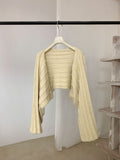 Thick Thread Knitted Long-sleeved Cardigan Shawl