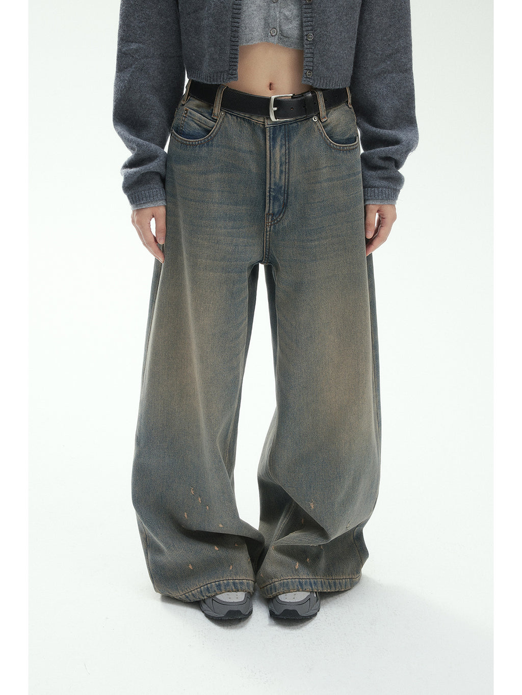 Distressed Wide-leg Jeans
