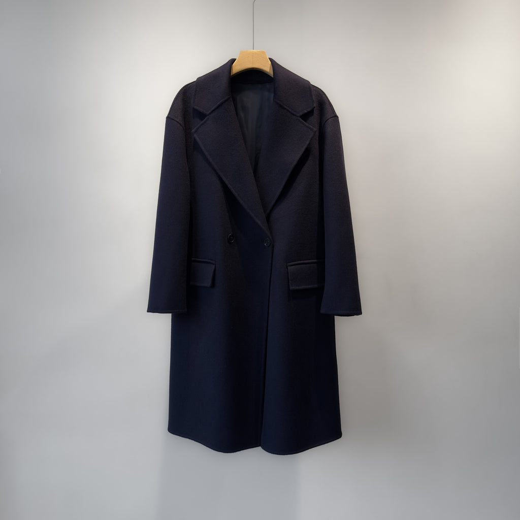 Double-breasted Merino Wool & Cashmere Long Coat