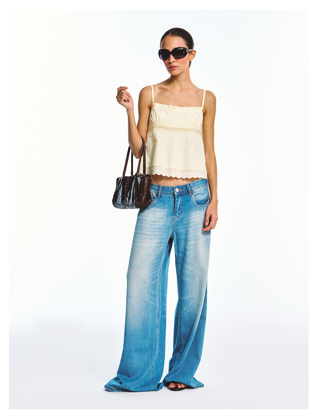 Linen-cotton Beautiful Vintage Style Embroidered Camisole Top