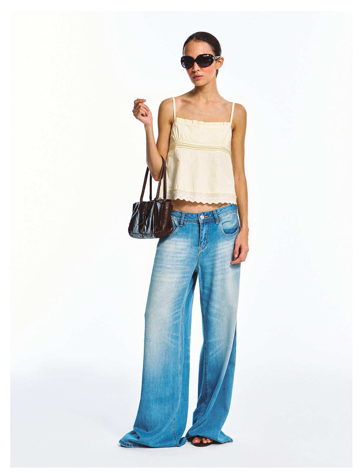 Linen-cotton Beautiful Vintage Style Embroidered Camisole Top