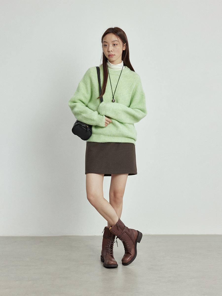 Round Neck Mohair Sweater