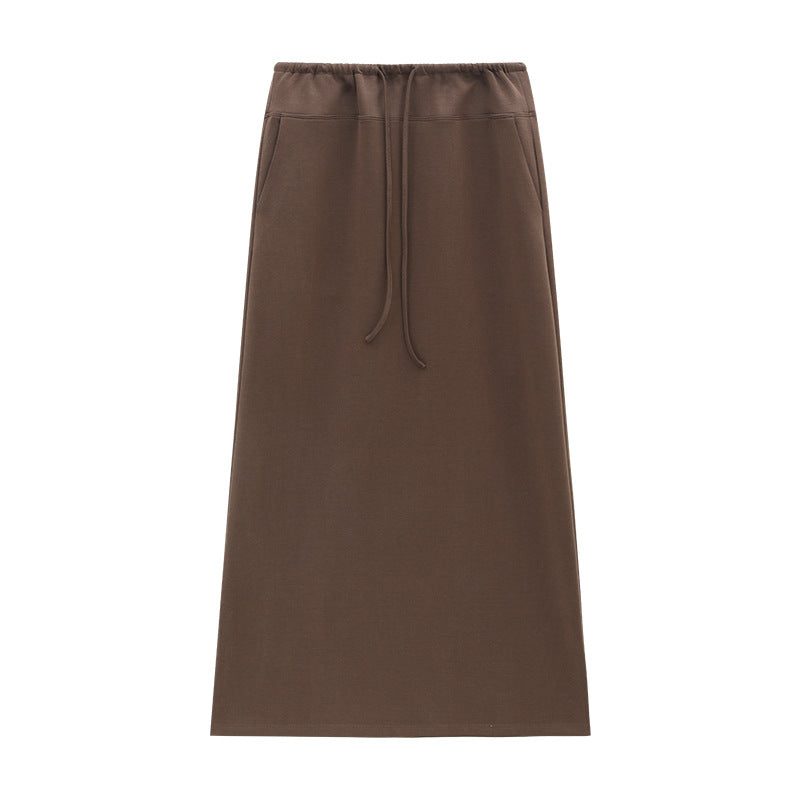 Soft Scuba-Knit A-Line Maxi Skirt