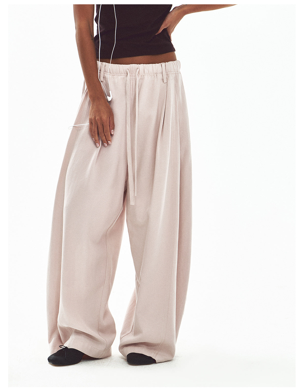 Comfortable Drape Drawstring Elastic Waist Casual Pants