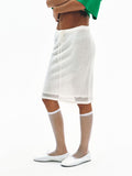 Breathable Sheer Linen Knit Skirt