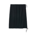 Minimalist Drawstring Side Slit Midi Skirt