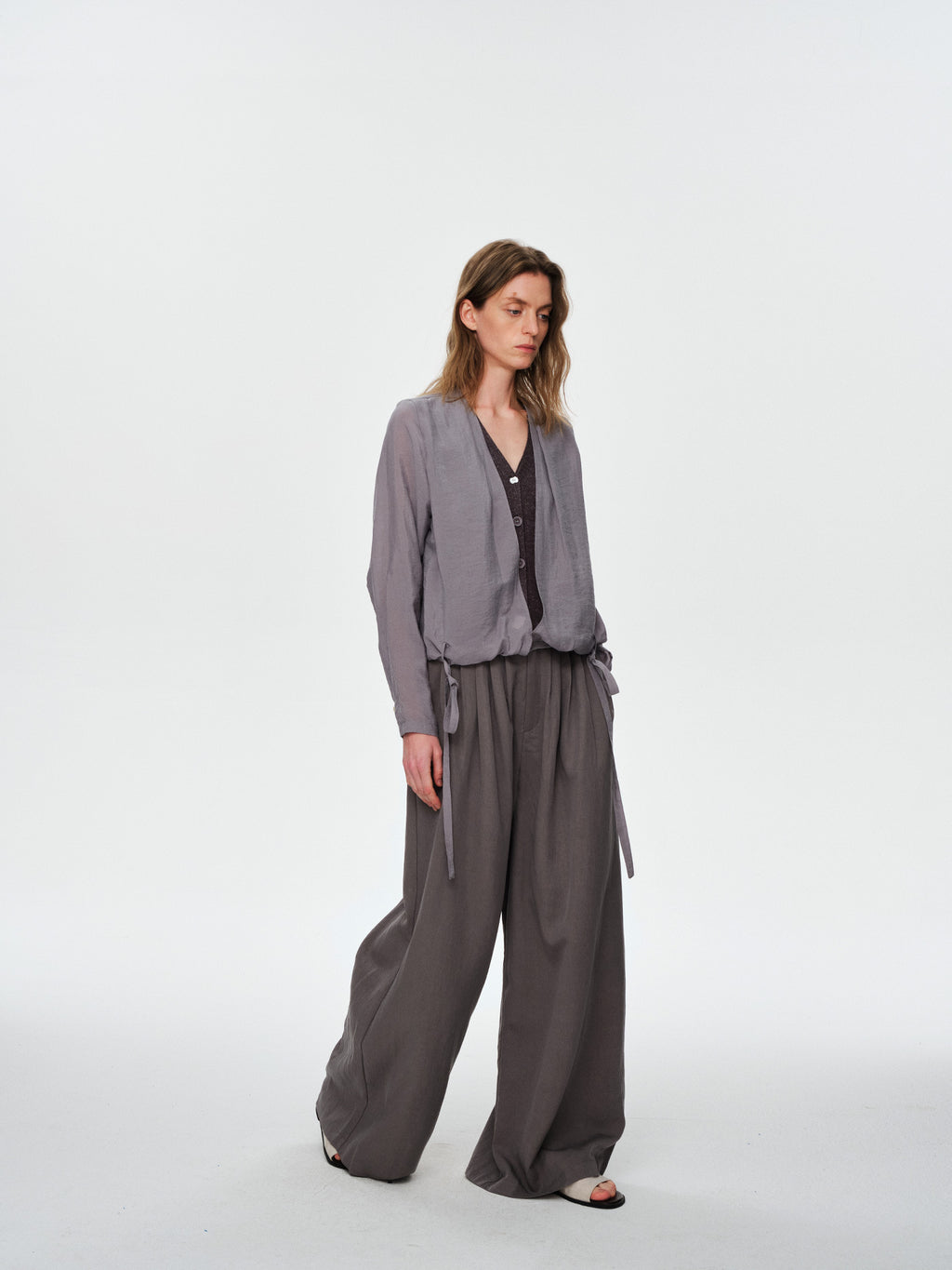Wide-Leg Drape Pants