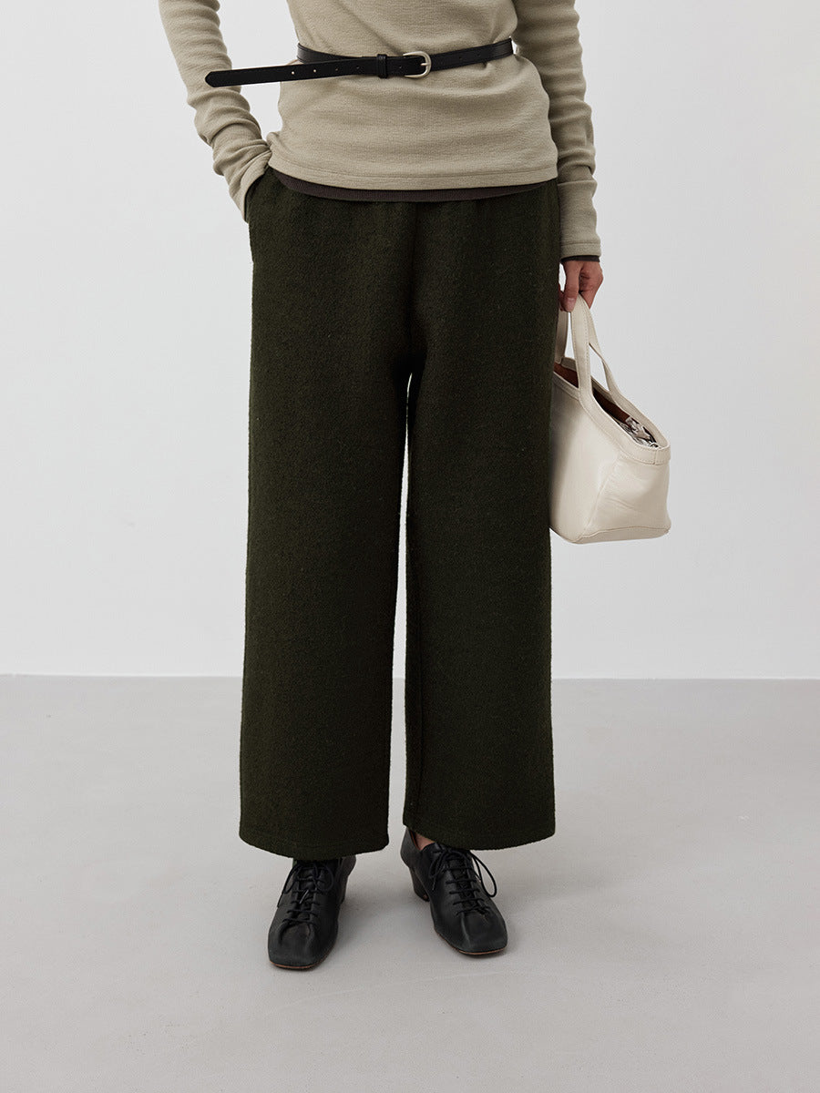 Wool Thickened Warm Comfortable Straight-Leg Pants