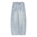 Loose Curved Washed Jeans
