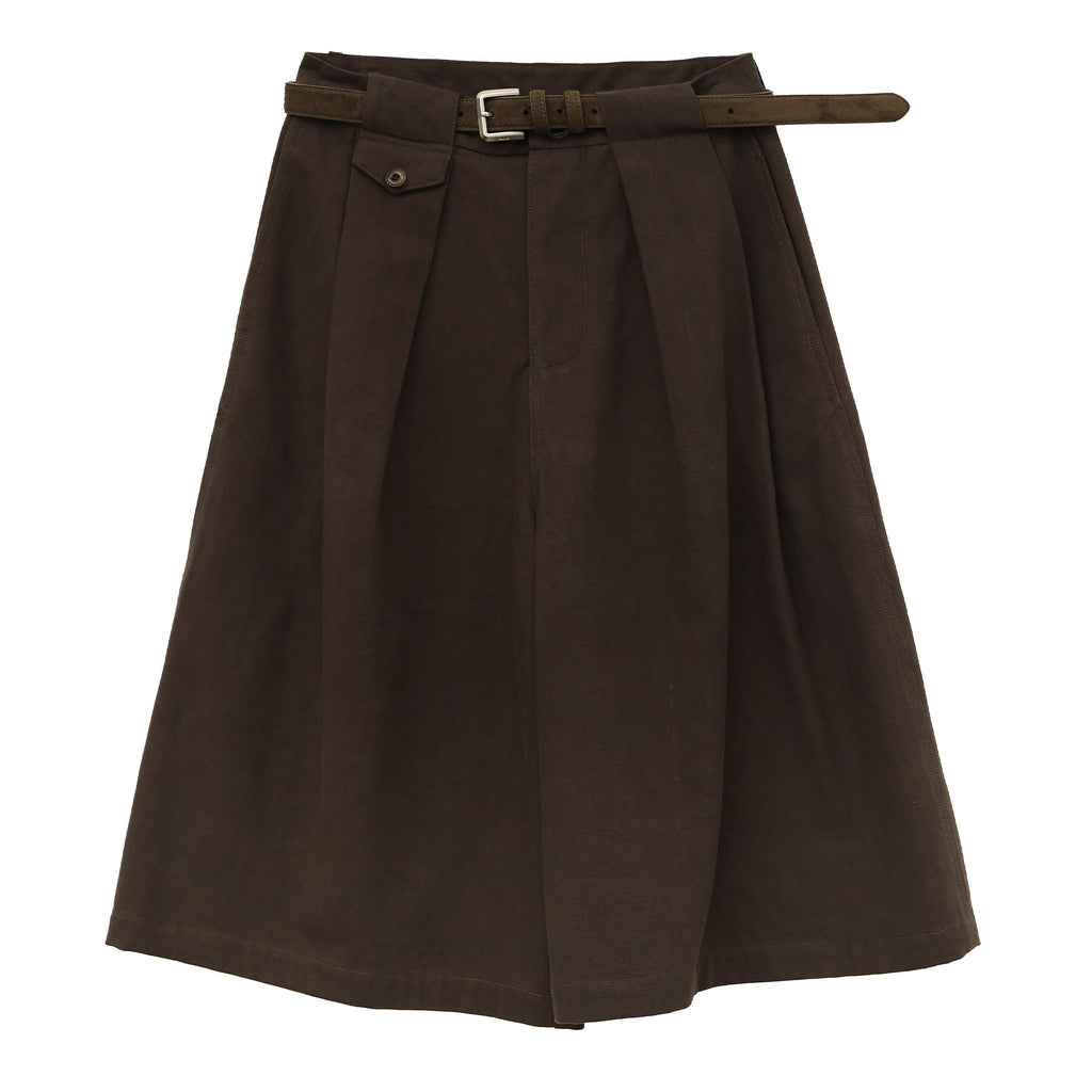 Pleated Wide-Leg Baggy Dress Shorts