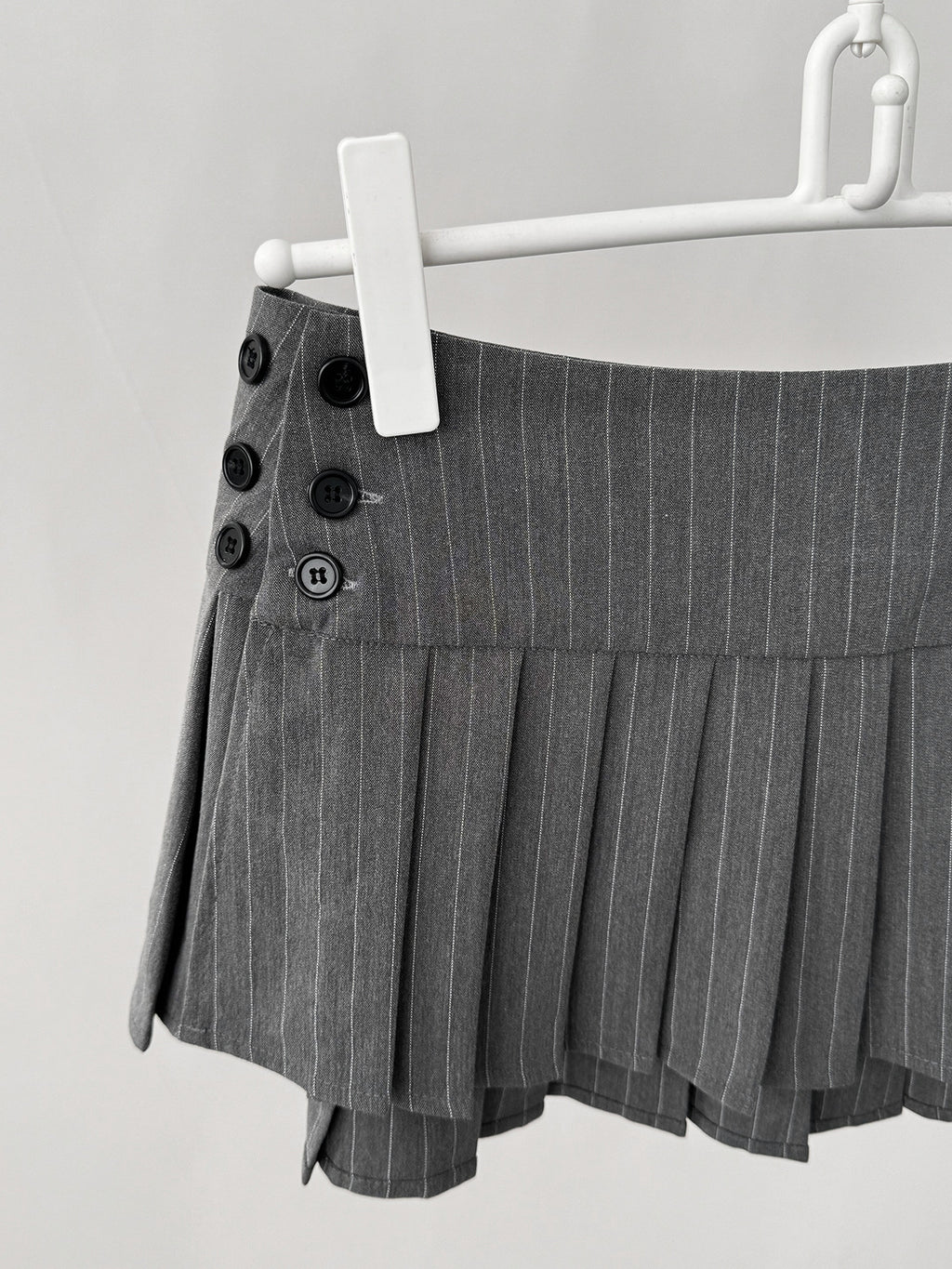 Low Waist Pleated Striped A-Line Skirt