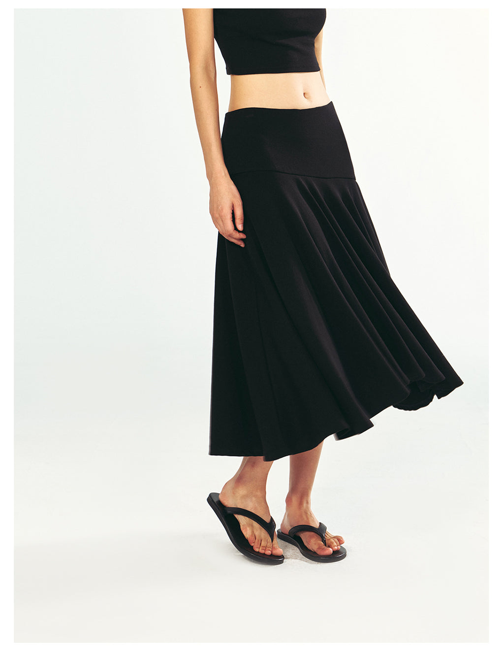 Stretchy Knitwear Casual Maxi Skirt