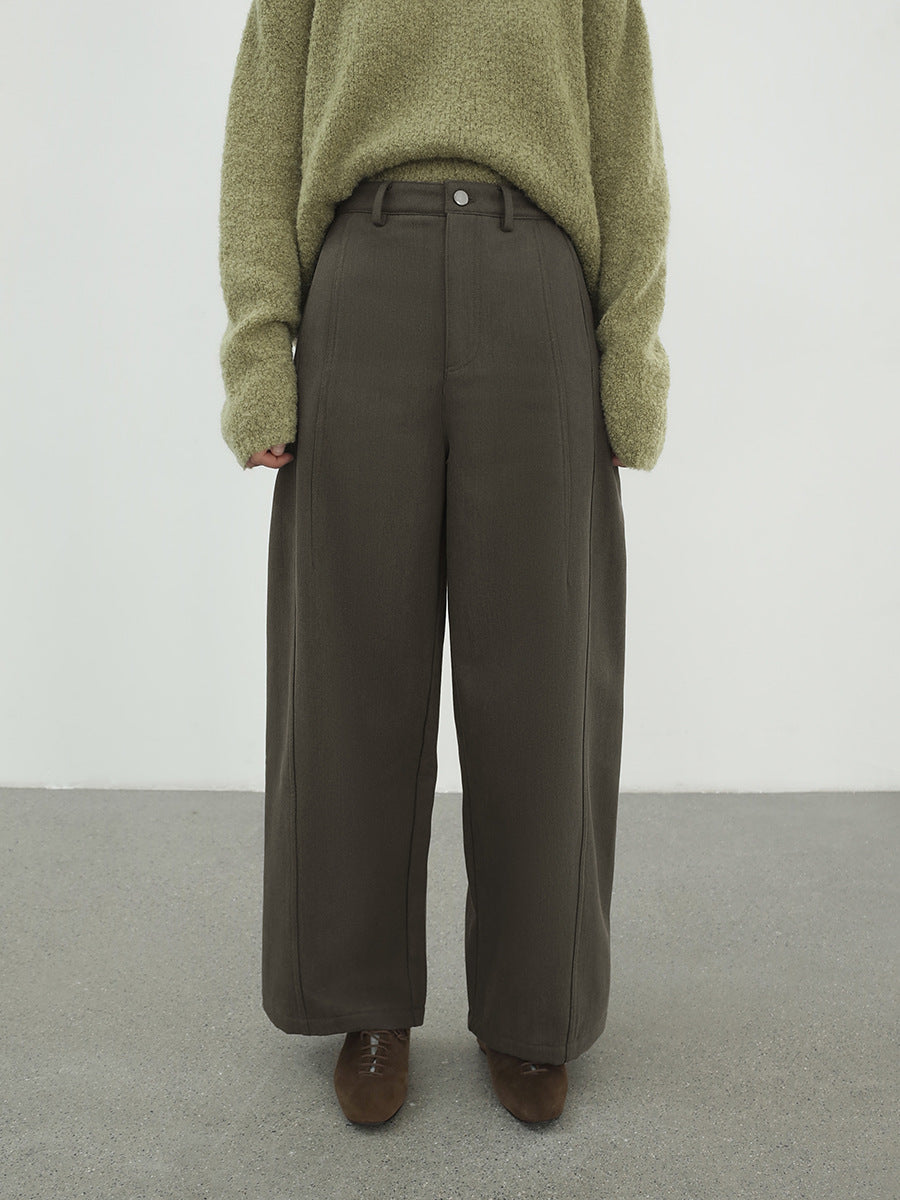 Wide-Leg Tailored Relaxed Pleat Trousers