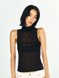 Slouch Turtleneck Sheer Tank Top