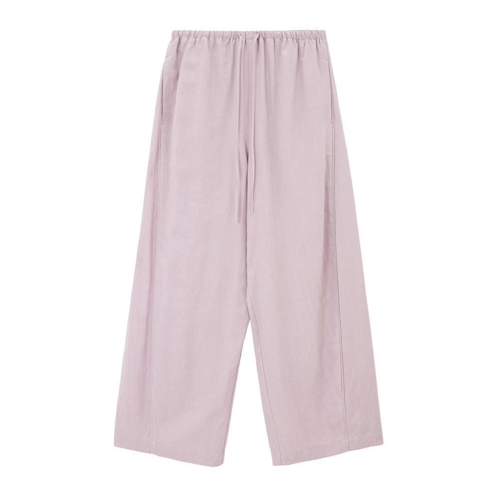 Tencel Elastic Waist Wide Leg Pants