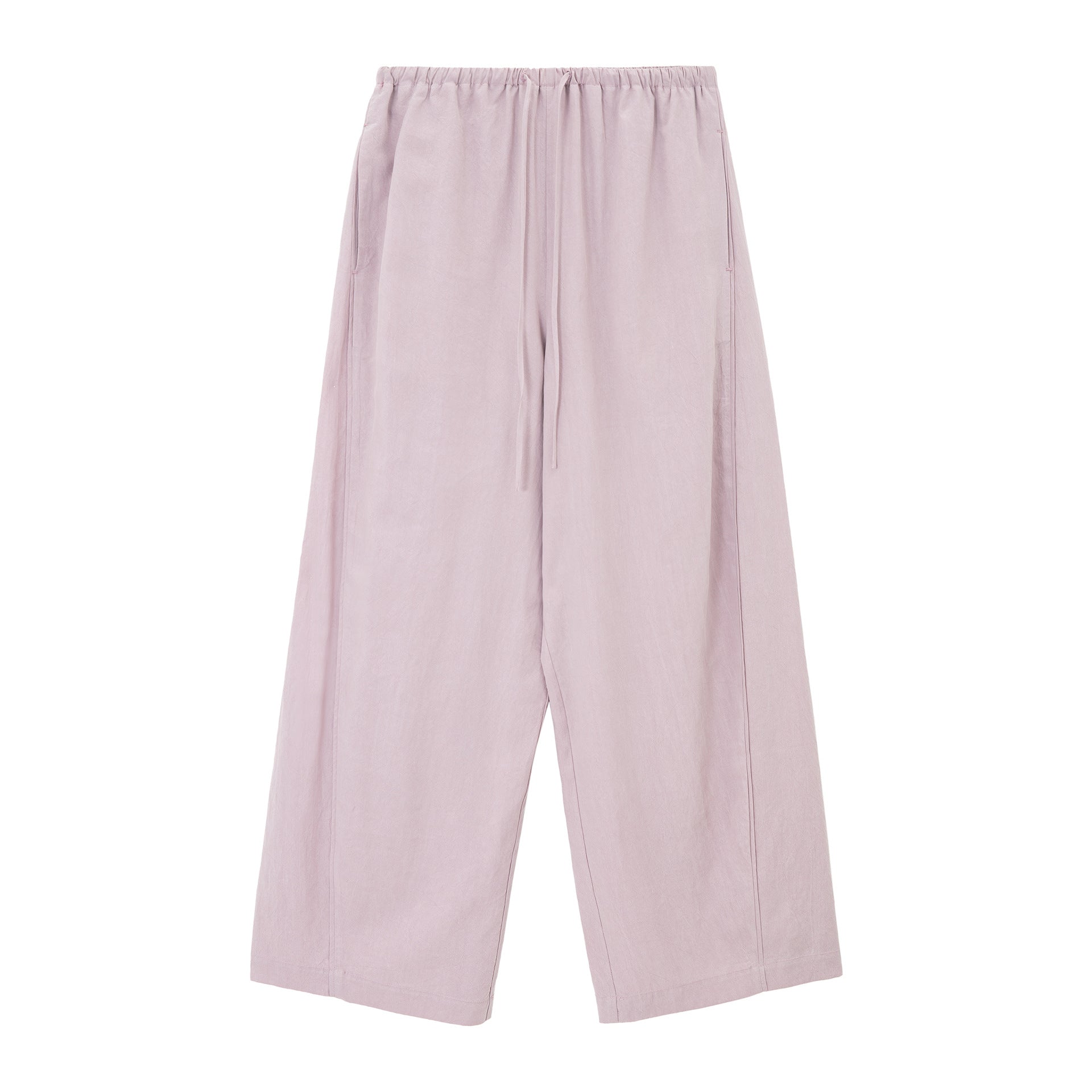Tencel Elastic Waist Wide Leg Pants