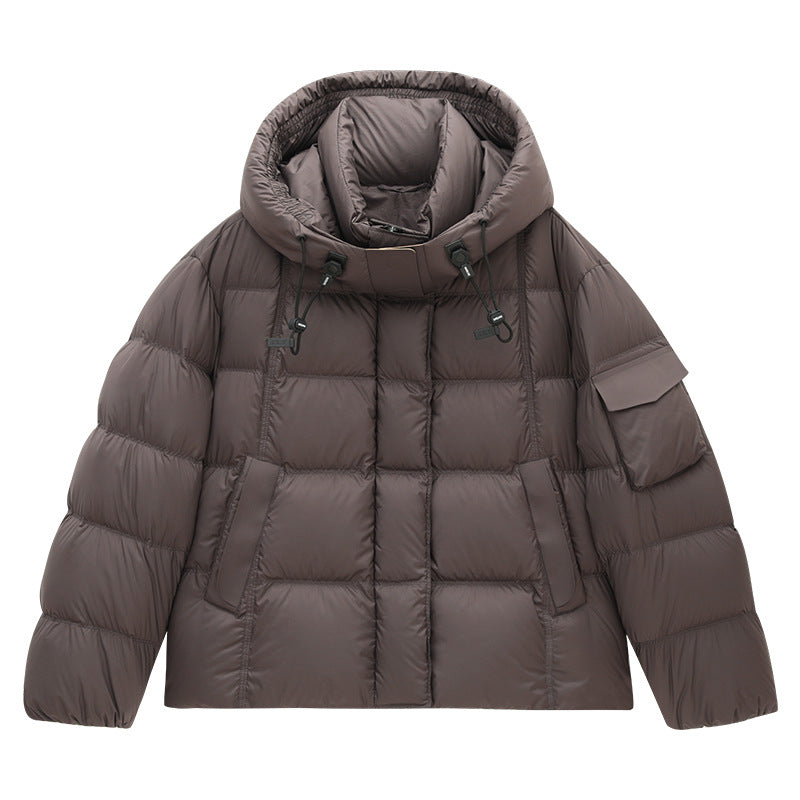 Hooded Warm Drawstring Puffer Jacket