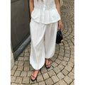 Lyocell High-Waist Pleated Casual Drawstring Lantern Pants