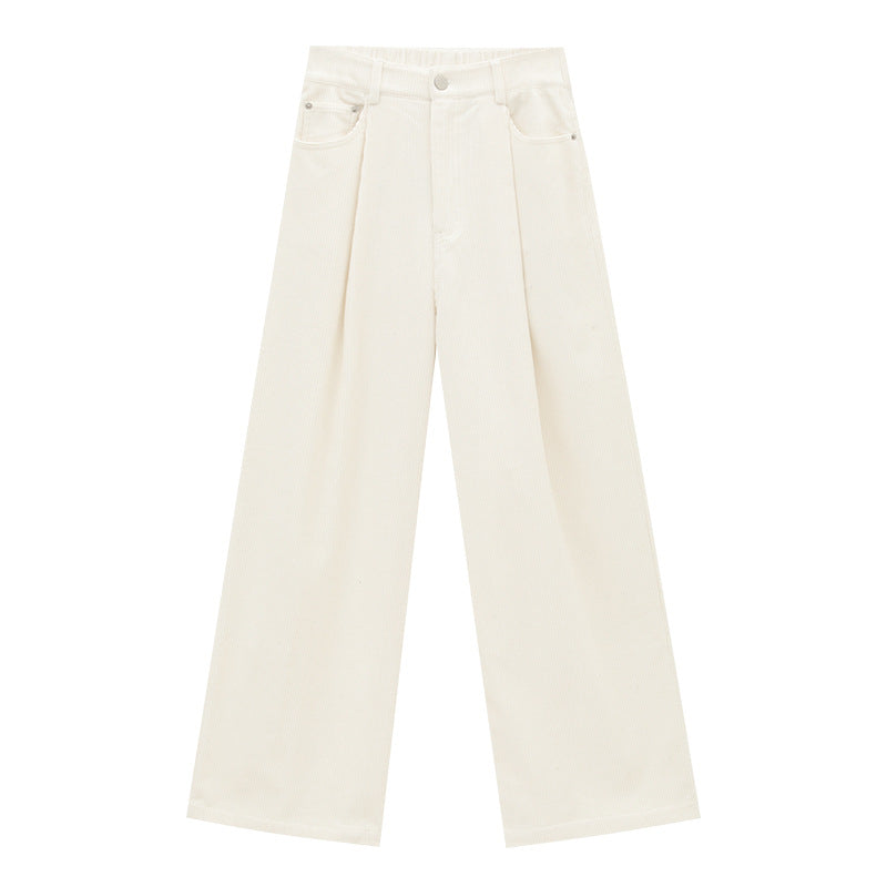 Corduroy Wide Leg Pleated Pants