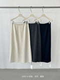 Wool Tweed A-line Maxi Skirt