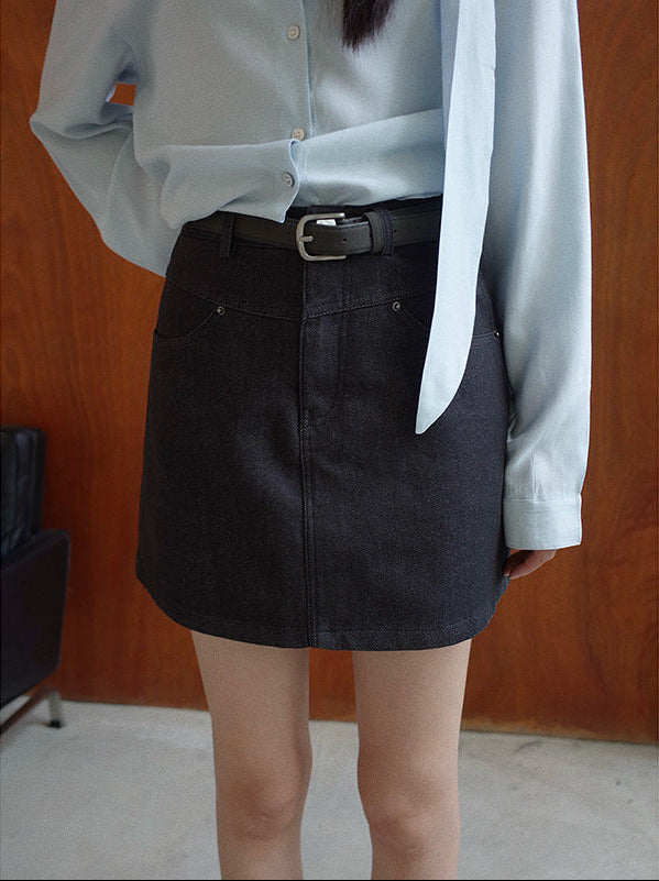 Denim High-waisted Short Skirt