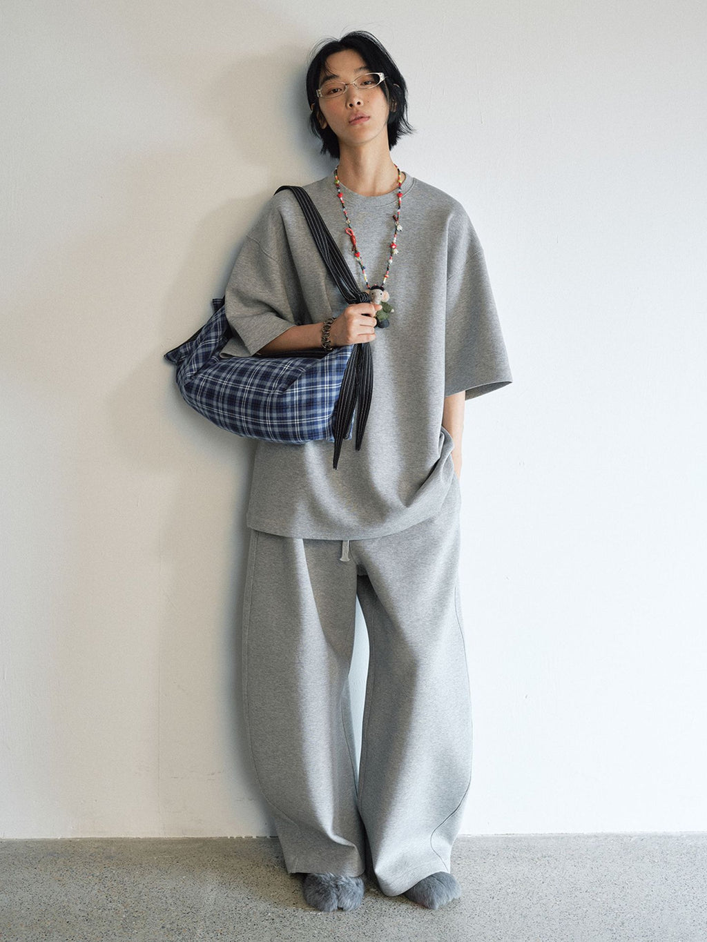 Vintage Classic Plaid One Shoulder Padded Underarm Bag