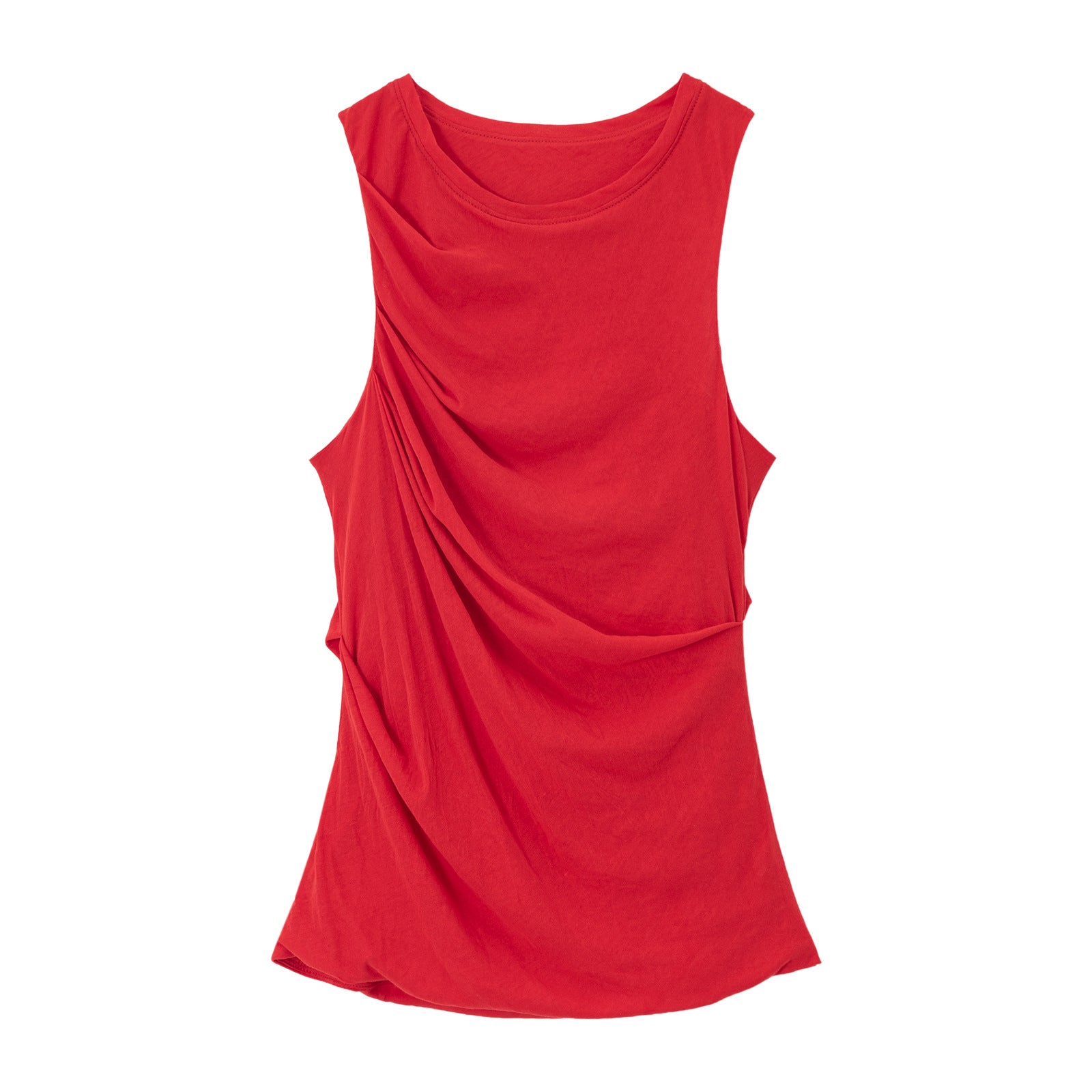 Asymmetrical Pleated Tank Top
