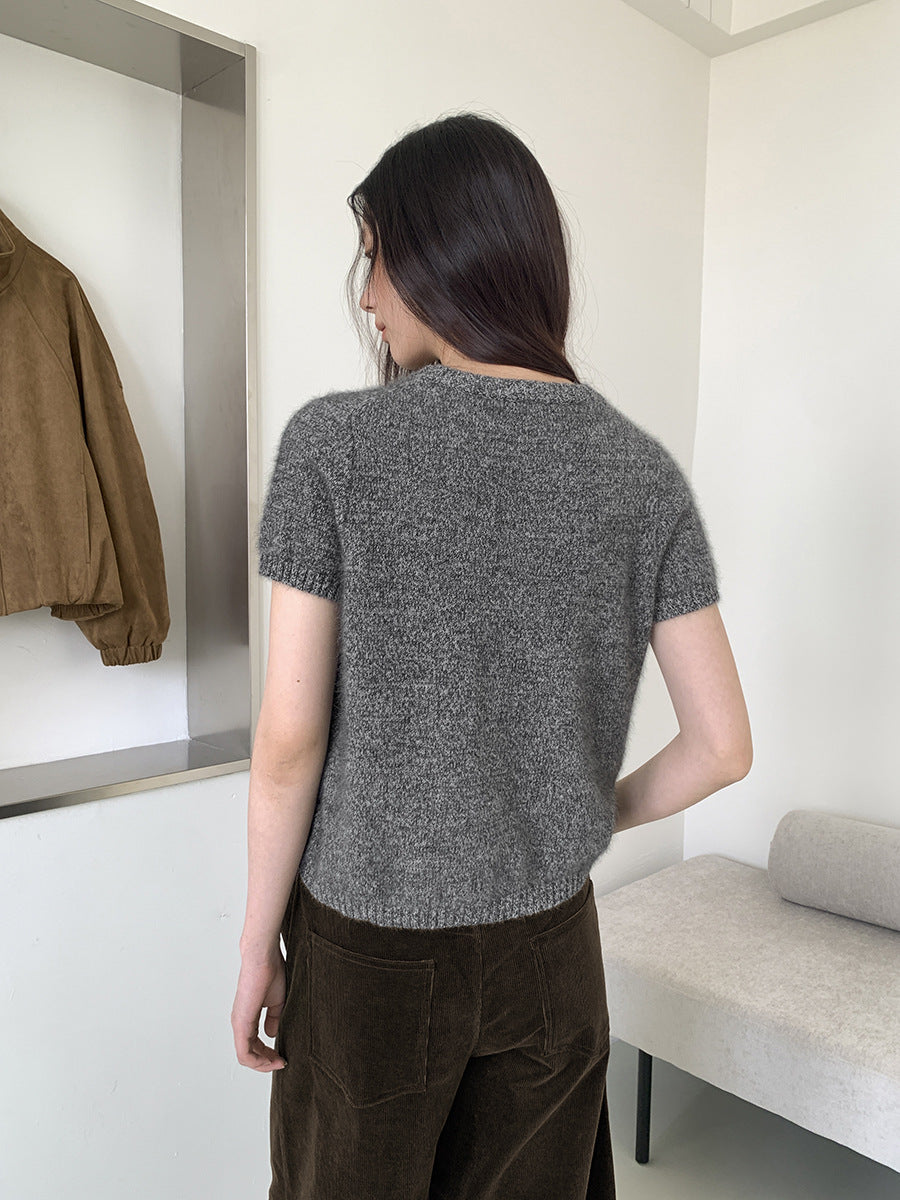 Short-sleeve Wool Sweater