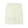 Mulberry Silk Lace Elastic Waist Midi Skirt