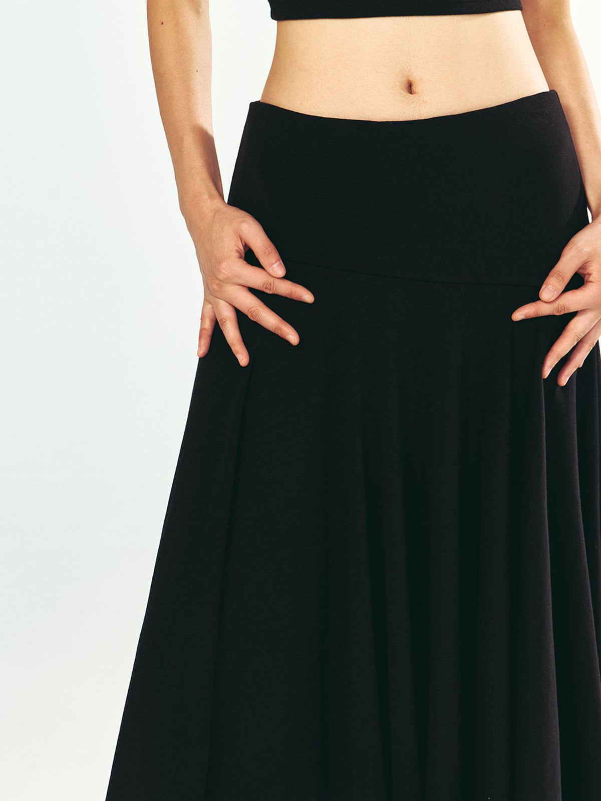 Stretchy Knitwear Casual Maxi Skirt
