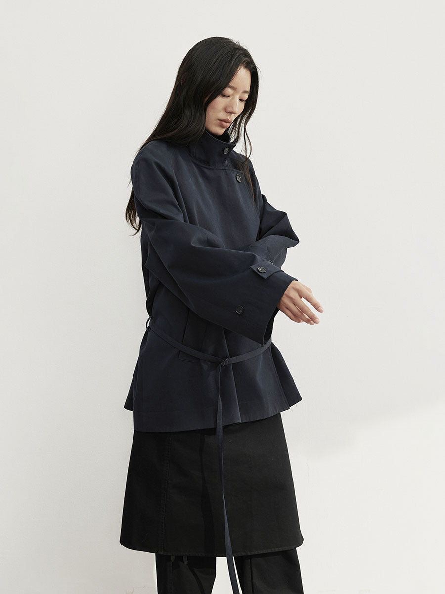 Relaxed Double-Breasted Oversized Trench Jacket