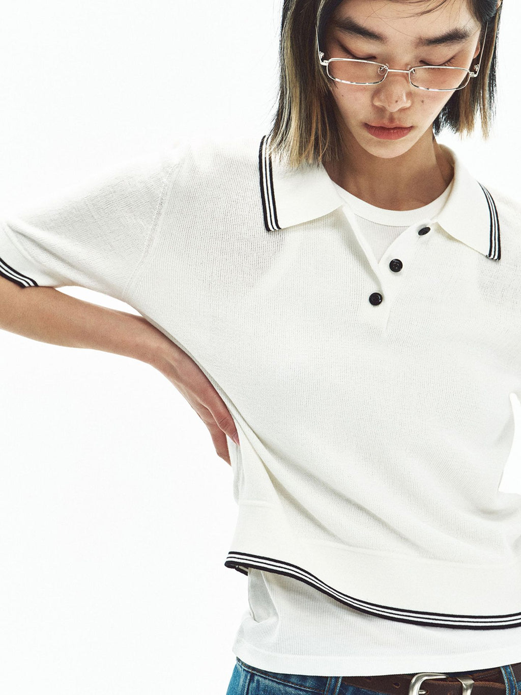 Slim-fit Short-sleeve Cotton Knit Polo Shirt