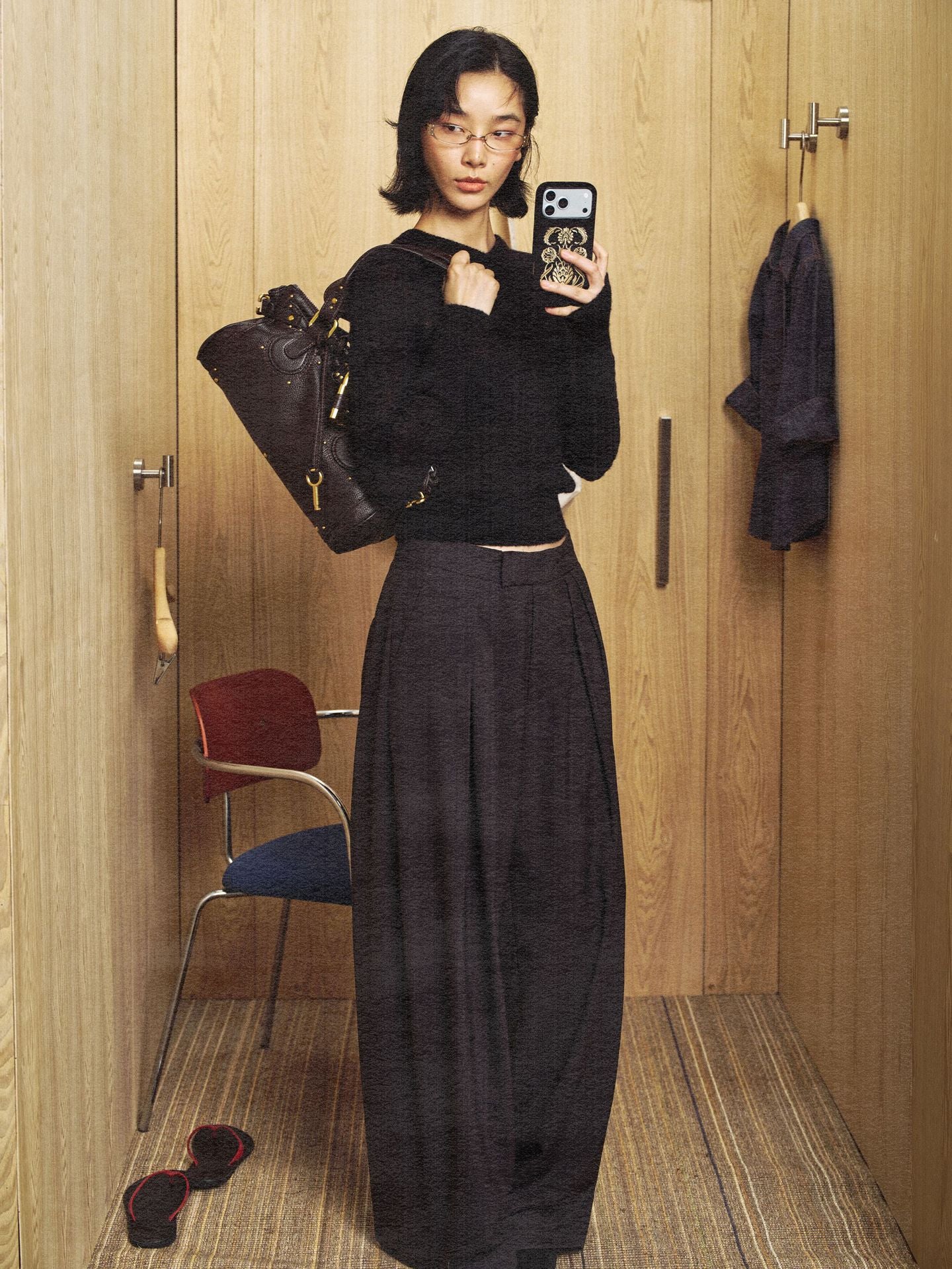 Tailored Cashmere Wide-Leg Trousers