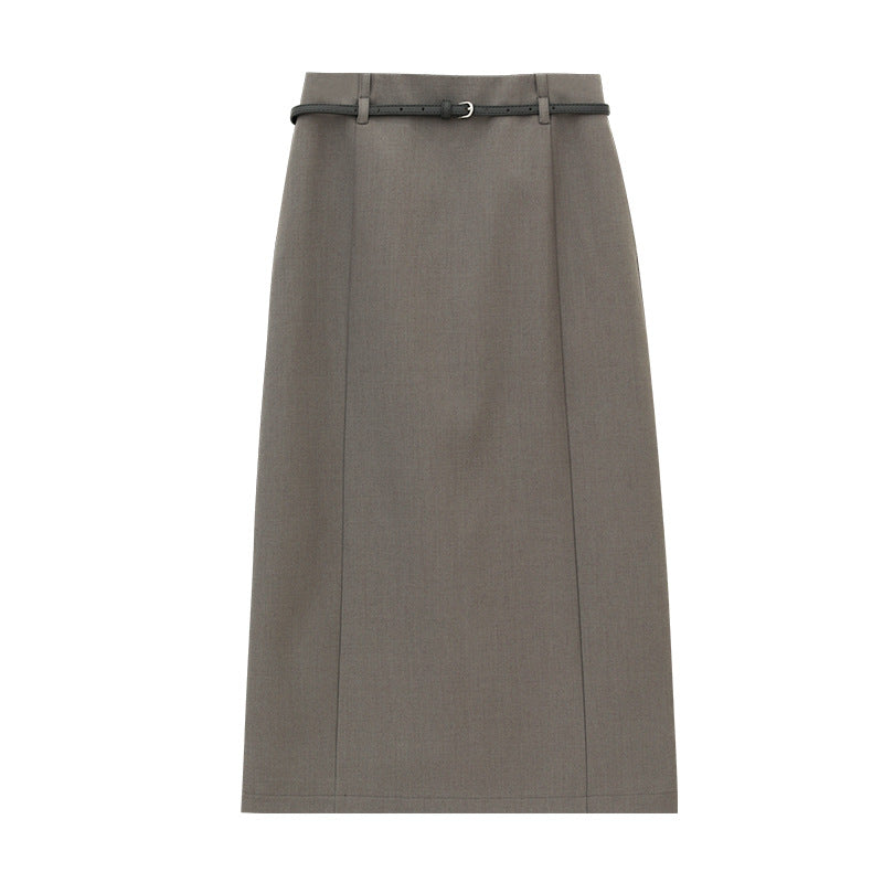 High-waisted Refined Tailored Midi Skirt