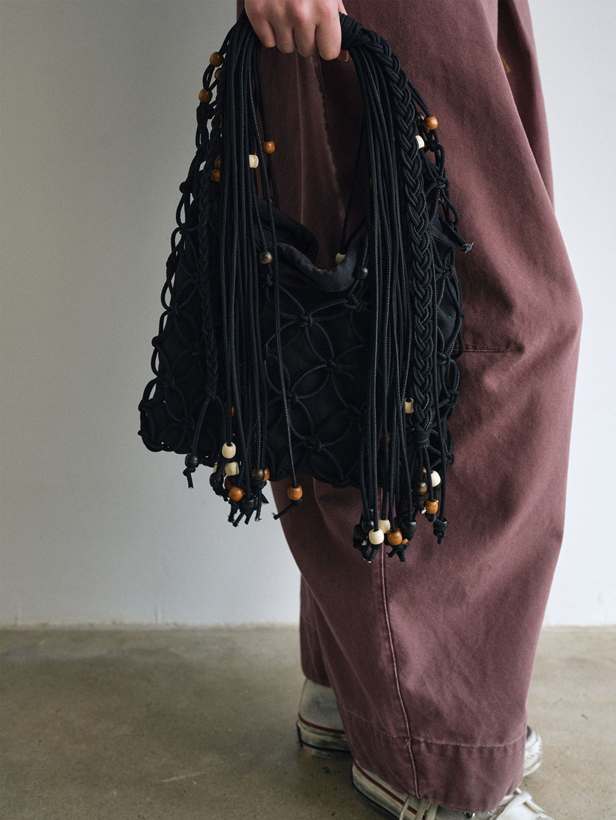 Handmade Fine Woven Fringe Bag with Light Jewelry
