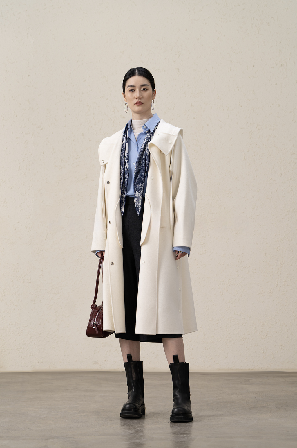 Merino Wool Cashmere Long Coat