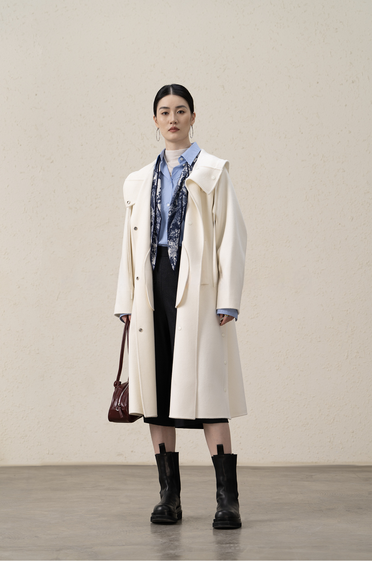 Merino Wool Cashmere Long Coat