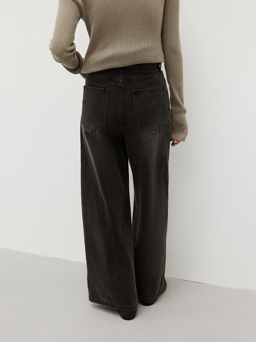 Washed Wide-Leg High Waisted Jeans