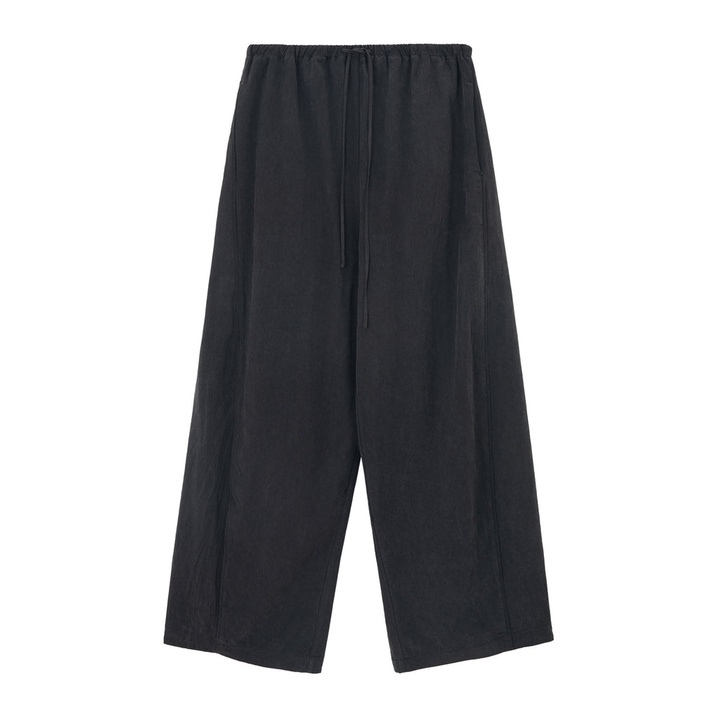 Tencel Elastic Waist Wide Leg Pants