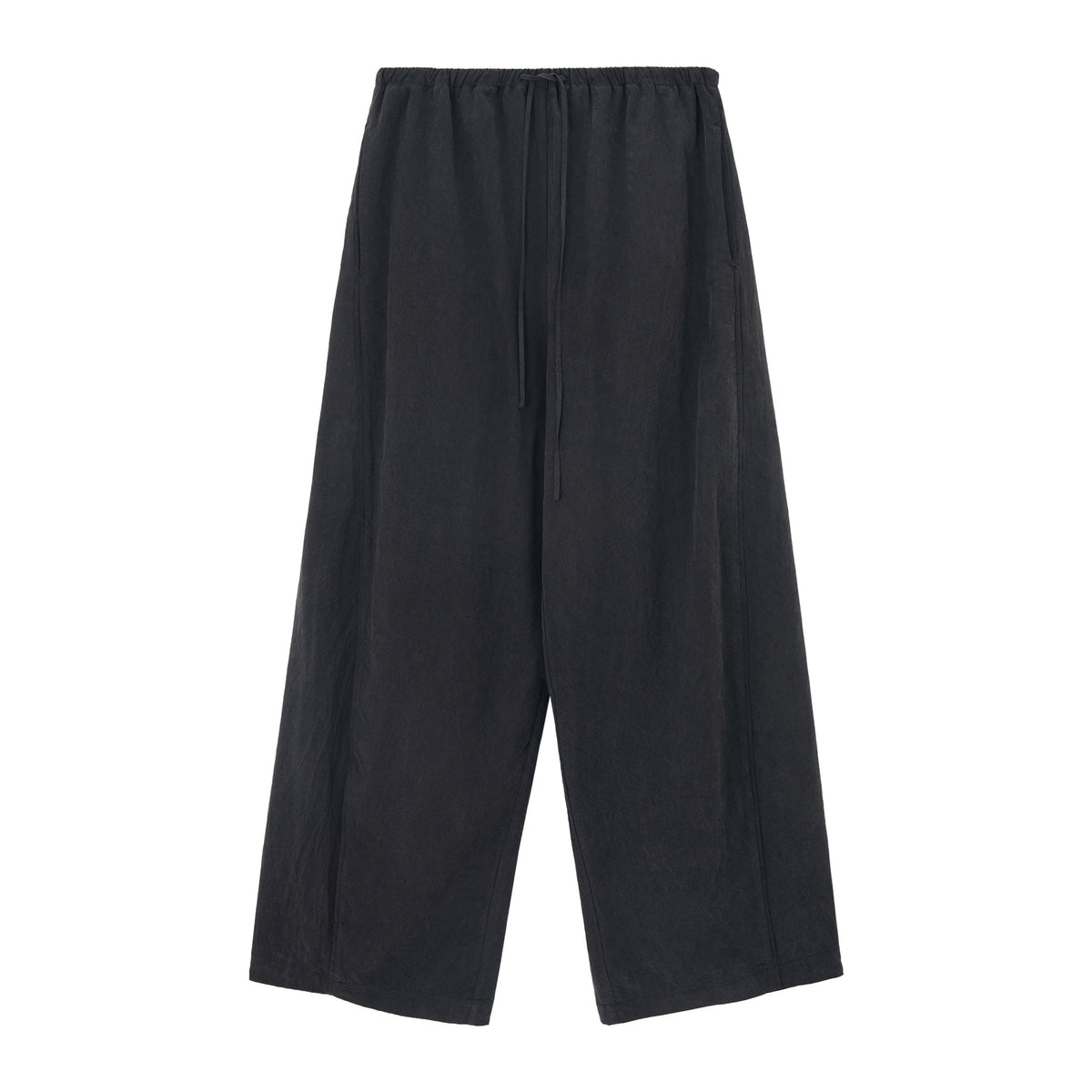 Tencel Elastic Waist Wide Leg Pants