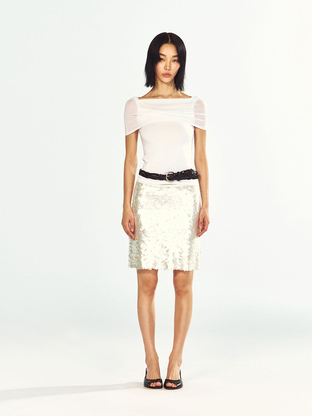 Shell Sequin Midi Skirt