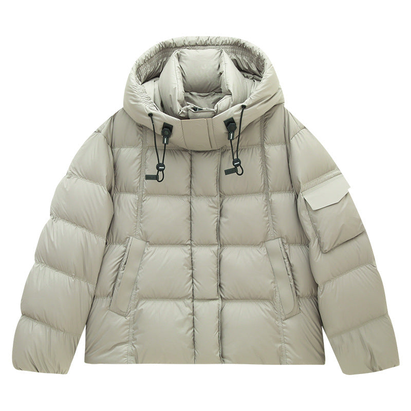 Hooded Warm Drawstring Puffer Jacket