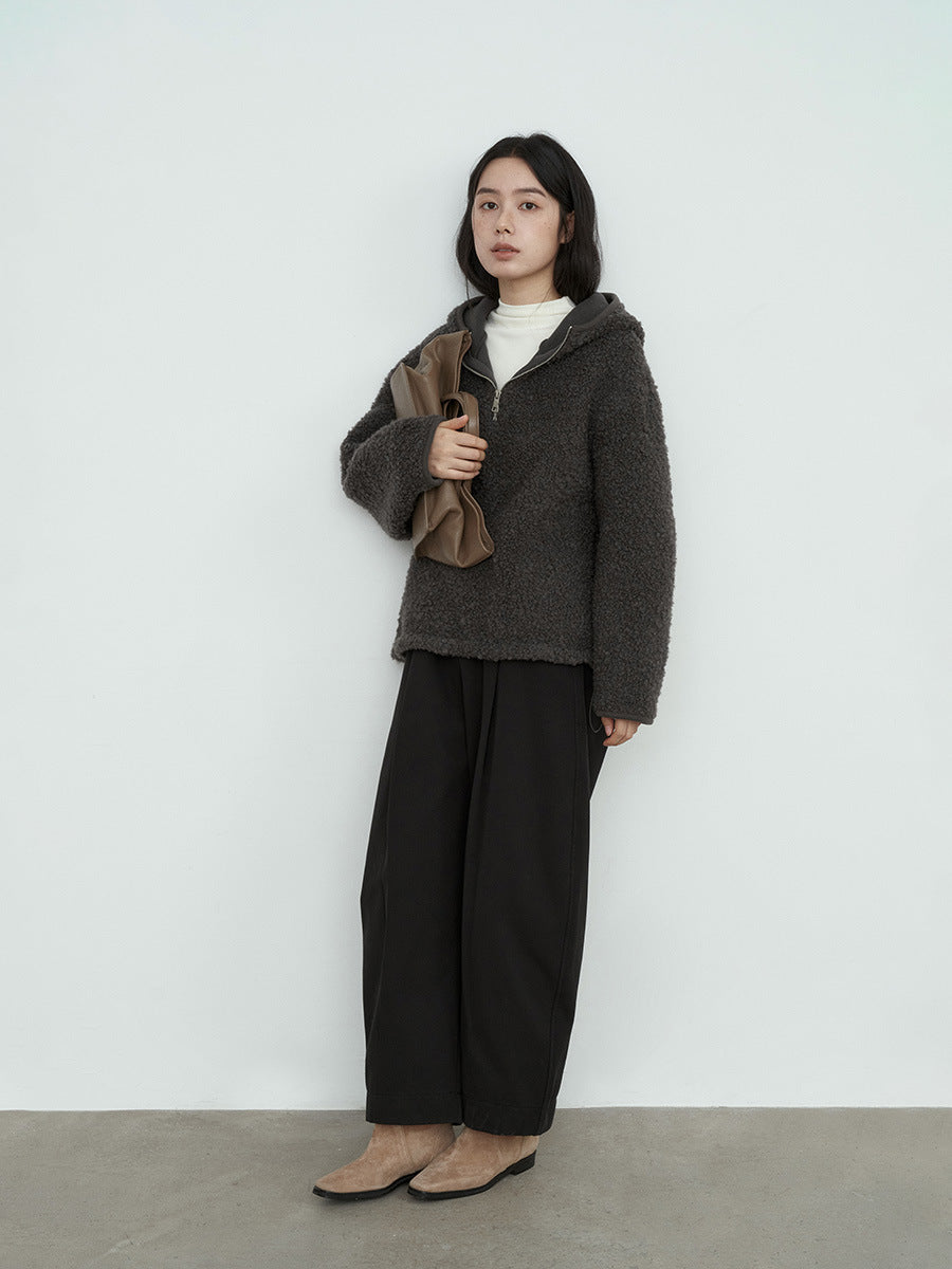 Tailored Wide-Leg Pleated Trousers