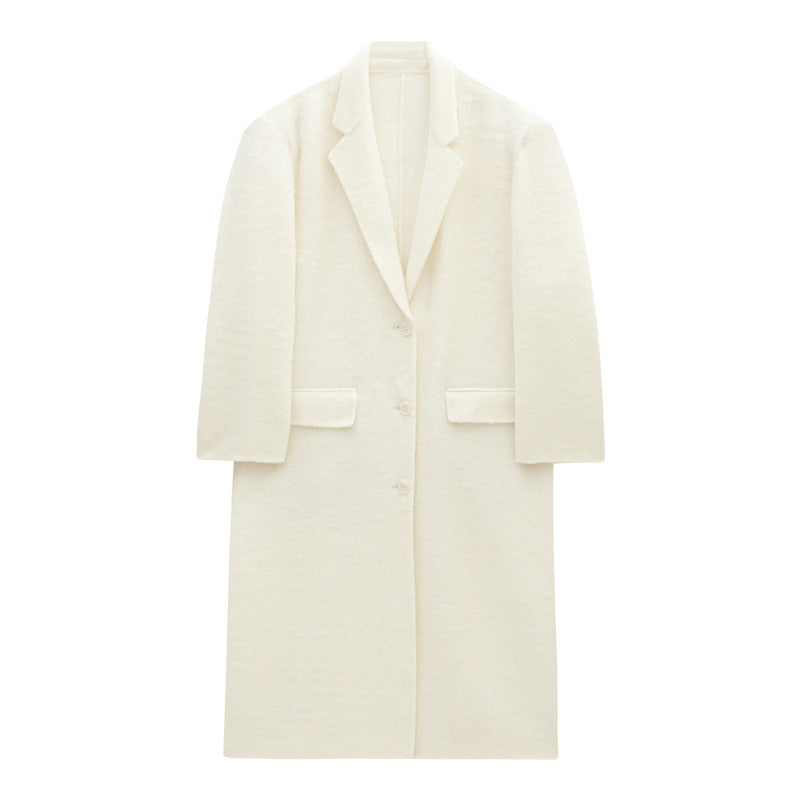 V-neck Elegant Alpaca Woolen Jacket